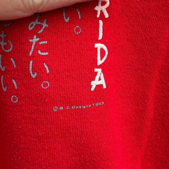 Florida China Fuchang Li Vintage 1983 red crewneck sweatshirt Size Small - Picture 5 of 5